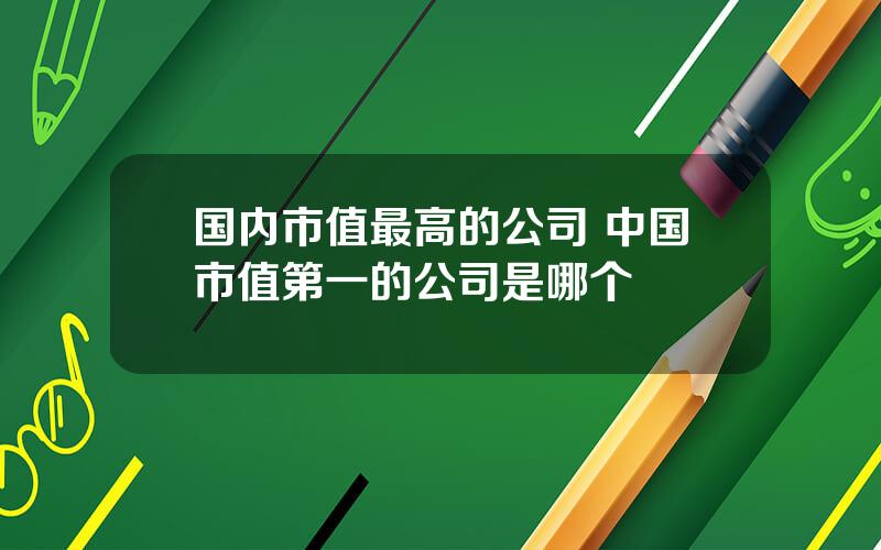 国内市值最高的公司 中国市值第一的公司是哪个